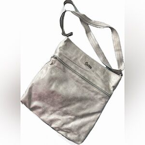 Silver/pink metallic crossbody from Europe